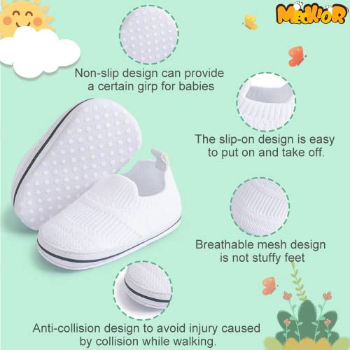 Meckior Baby Girl Boy Mesh Sneakers Newborn Infant First Crib Walking Shoes Toddler Soft Sole Tennis Wave Shoe 6-12 Months #TOP5