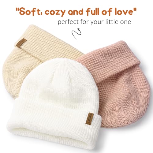 DANMY Infant Toddler Beanie Kint Hat Baby Boys Girls Beanies Kids Winter Hats Knit Children Warm Hat Caps 6-36 Months