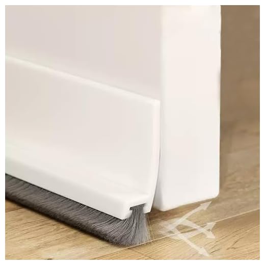 Cotensta 100cm Zugluftstopper Weiß Dichtungsband für Türen, Bodenabdichtung mit Bürste, Selbstklebende Tür Türdichtung, Türdichtung Türbürste Abdeckleisten Bürstendichtung Dichtung, (White)