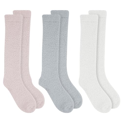 flintronic 3PCS Calcetines térmicos para mujer, calcetines de forro polar coral, calcetines a rayas, calcetines coloridos, ligeros, deportivos, calcetines casuales, calcetines de invierno