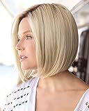 Hailey Wig Color Chocolate Frost Rooted - Noriko Wigs 8" Chin Length Bob Razored Long Framing Layers Synthetic Open Avg Cap