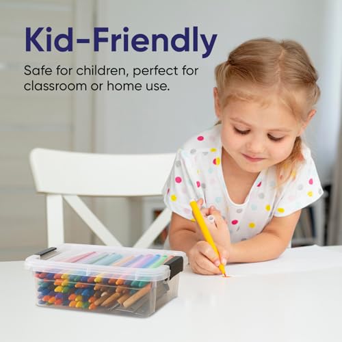 Image of Superio 0.7 Quart Mini Clear Plastic Storage Container with Lid, Stackable Small Organizer Box for Crayons, Art Supplies, Beads, Sewing, Stationery & Food Storage, 2 Pack