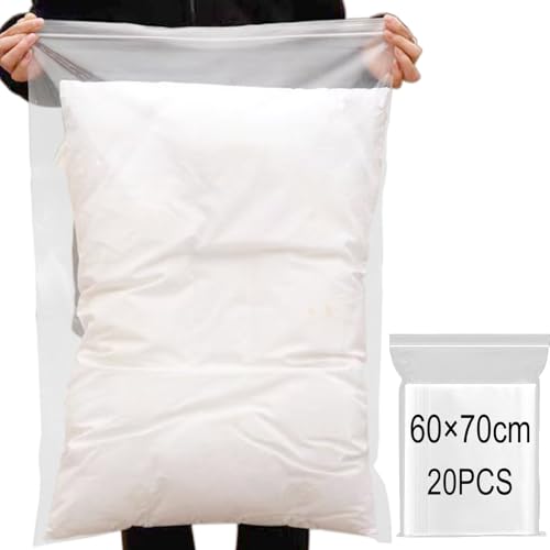 DITK-U Bolsas reutilizables con cierre a presión, grandes bolsas de viaje, bolsas de almacenamiento, transparentes, selladas, impermeables, organizadores de equipaje para abrigos, ropa voluminosa