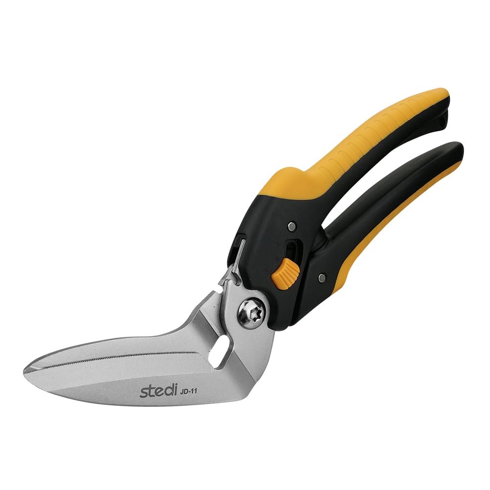 stedi forbici per tappeti 22 cm, forbici per impieghi gravosi, forbici universali, con lame fini e seghettate in acciaio inox carbonizzato - Taglio facile di cavi elettrici, tessuti, lastre di ferro