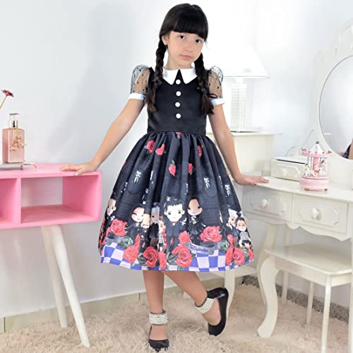 Vestido Wandinha Família Addams - 6 Meses a 10 anos