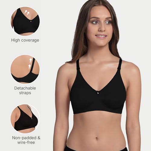 Image of Enamor A055 Comfort Shaper Cotton Plus Size T-Shirt Bra for Women- High Coverage, Non Padded and Wirefree