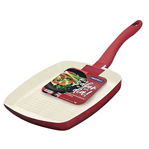 Frigideira Grill Quadrada Revestimento Cerâmica 24 Cm