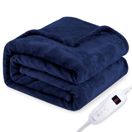 Tefici Heated Blanket Throw, Ultra Soft 2-Layer Flannel Electric Blanket
