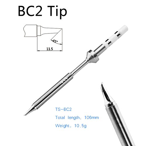 UY CHAN (2 Tips) Original TS100 Digital OLED Programmable Pocket-size Portable Soldering Iron Station Kit DC 5525 Embedded Interface Acceleration Sensors STM32 Chip (with B2 Tip + BC2 Tip)