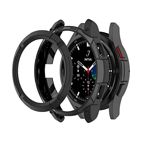 HOMTERN Compatible with SAMSUNG Galaxy Watch 4 Classic Case,Flexible TPU Armer Cover Shell Shockproof Scratch-Proof Protector Case for Watch 4 Classic 42mm/46mm (46mm SM-R890) Cover