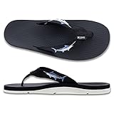 Scott Hawaii Marine Flip Flop | Marlin Fish Design | Tubular Nylon Strap | Non-Marking Outsole | No-Slip Boat Sandal | Arch Support