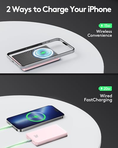 Image of 2026 for Magsafe Portable Charger iPhone, Ultra Slim Magnetic Power Bank Fast Charging, 10000mAh Wireless Battery Pack for iPhone17 /16 /15 /14 /13 /12, Travel & Daily Use Essentials Powerbank
