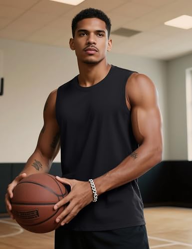 TACVASEN Tank Top for Men Moisture Wicking Cotton Sleeveless Shirts Muscle Gym Workout Causal Summer Tank Tops4