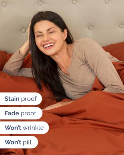 Image of Extra Deep Flex Top Split Head King Sheet Set - 6 Piece Breathable and Cooling Sheets - Hotel Luxury Bedding for Women, Men, Kids & Teens - Easy Secure Fit - Extra Deep Pockets - Terracotta