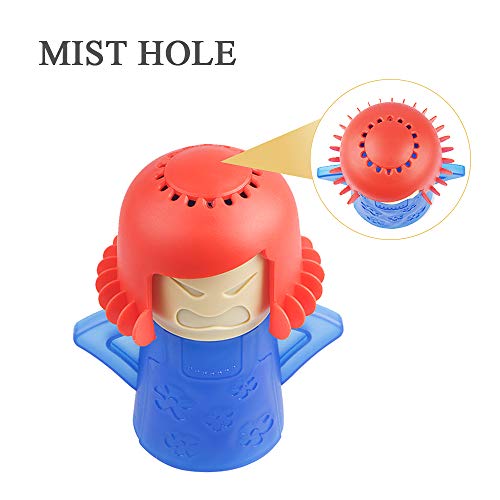 Image of Angry Mom Microwave Cleaner - Angry Mom Mad Creay Mama Microwave Oven Cleaner High Temperature Steam Cleaning Equipment Tool Easily Crud Steam Cleans Add Vinegar and Water for Kitchen (Blue)