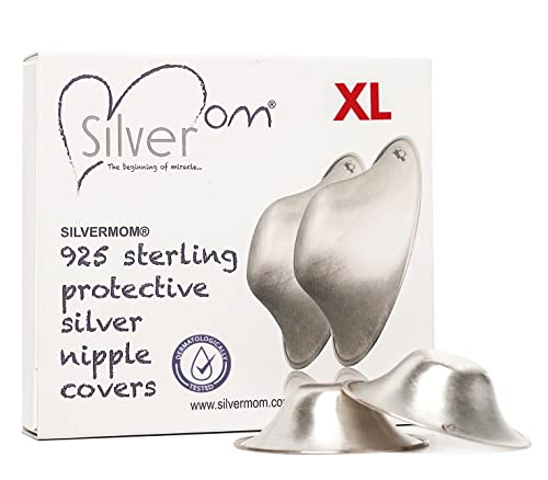 Silvermom®- Silver Nursing Cups - Nursing Cones Breastfeeding -Nipple Shield-Silberhütchen-Breastfeeding Essential- Nickel-free- XL