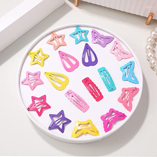 Frcolor Hair Clips For Girls, Snap Clips Start Butterfly Heart Hair Clips Colorful Cute Lovely Metal Hair Barrettes Hair Accessories For Kids Teens Women, 36 Pack #TOP4