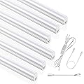 SUNLINKCO (6 Pack) 4FT T5 LED Integrated Fixture, 6500K,20W,2300LM(Super Bright White) Linkable LED Shop Light,Garage Light,Ceiling and Cabinet Light,Strip Light,Corded Electric with ON/Off Switch