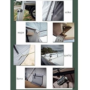 DOOKAA tenda da tetto auto Tenda da Tetto per Auto, Tenda da Campeggio SUV per Camion con Scala, Ampio Spazio Impermeabile e Traspirante all'aperto, Adatta per 3-4 Persone, Colore Kaki - immagine 8