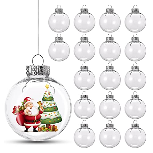 Piashow Weihnachtskugeln Durchsichtige, 18 PCS Kunststoff Befüllbare Weihnachtskugeln Transparent 6 cm Plastikkugeln zum Befüllen, DIY Christbaumkugeln, Weihnachtsbaumkugeln, für Christbaumschmuck Cover