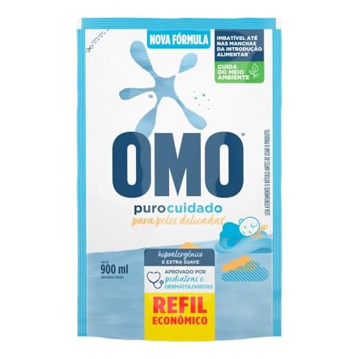 OMO Sabão Líquido Puro Cuidado Refil 900Ml
