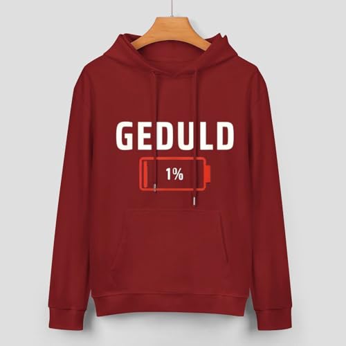 1% Geduld Hoodie Drucken – Lustige Sprüche Kapuzenpullover, Statement Pullover mit Spruch, Bequeme Tops