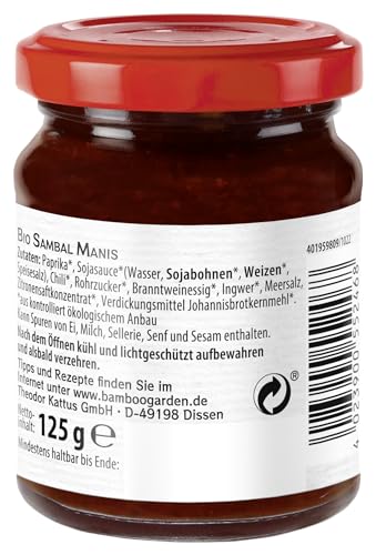 Bamboo Garden Bio Sambal Manis, 125 g (Verpackungsdesign kann abweichen)