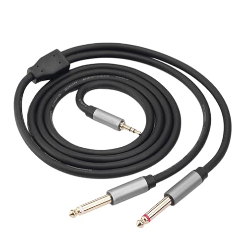 Cable auxiliar estéreo premium 3.5mm a doble 6.35mm miniatura 4