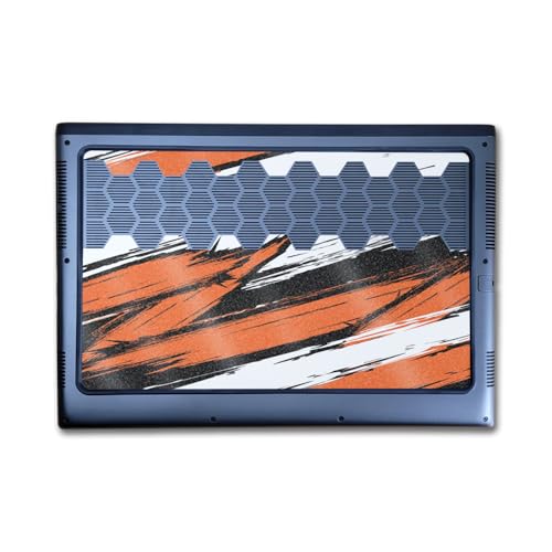 Image of Glossy Glitter Laptop Skin Compatible with Alienware M16 R2 (2024) - Grunge Orange - Premium 3M Vinyl Protective Wrap Decal Cover - Easy to Apply | Crafted in The USA by MightySkins