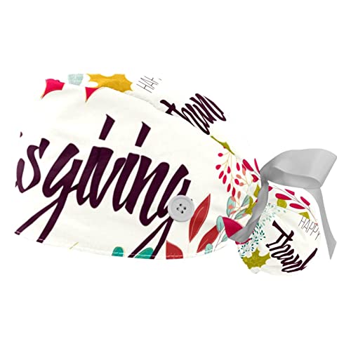Chapeaux de travail respirants Thanksgiving JDEZ lot casquettes bouffantes colorées