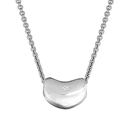 Ritastephens Sterling Silver Kidney Bean Pendant Charm Necklace (16, 18, 20 Inches) - Image 3