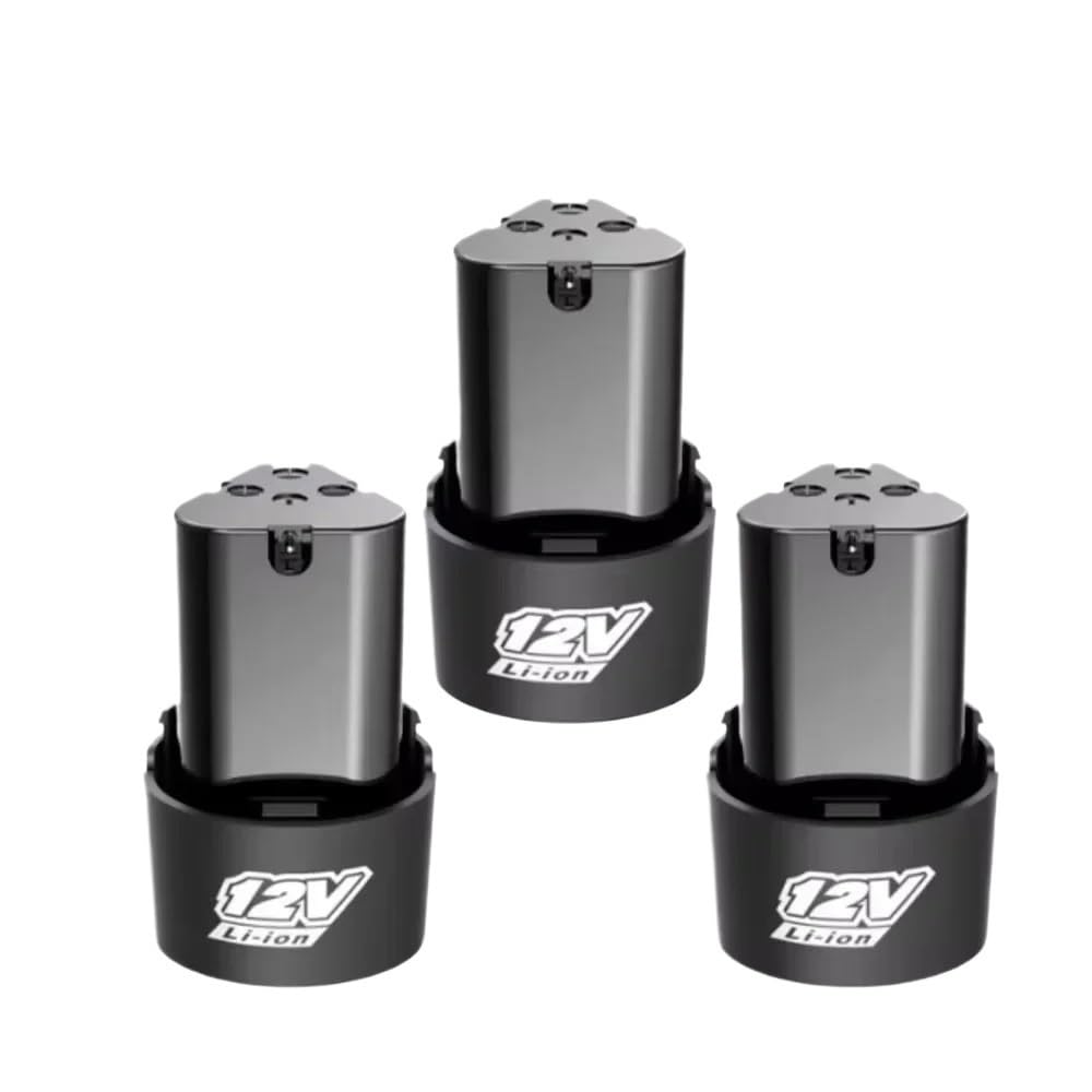 Batería de Litio Recargable Universal de 12 V y 4000 mAh for Destornillador eléctrico, Taladro eléctrico, Mini Amoladora Angular y Herramientas eléctricas.(4.0Ah 3p)