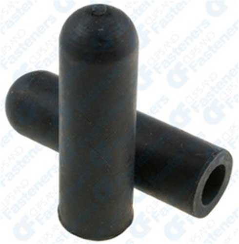 25 Rubber Vacuum Caps Black For 1/4
