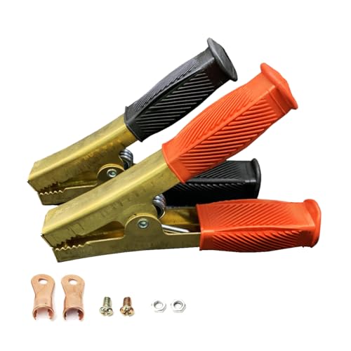 2pcs Power Replacement Jumper Cable Heavy Duty Battery Jumper Cable Clamps Heavy Duty Pure Copper Car Battery Clamps - Jumper cable clamp Replacements for Jump Starter Cables (1600A all copper)