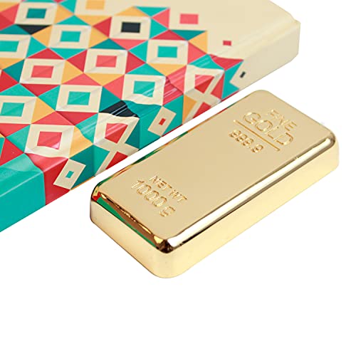 ZAHEPA Pack of 2 Fake Gold Bar Paperweights for Office Desk – Luxury Gift for Men & Women, Stylish Birthday & Anniversary Present, Elegant Jewelry Shop Decor (3.15\" x 1.57\" x 0.39\")