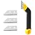 Coitak Tile Grout Saw Angled Grout Saw with 3 Pieces Extra Blades Replacement for Tile Cleaning