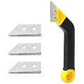 Coitak Tile Grout Saw Angled Grout Saw with 3 Pieces Extra Blades Replacement for Tile Cleaning