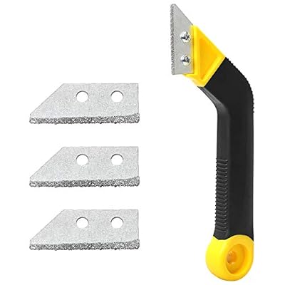 Coitak Tile Grout Saw Angled Grout Saw with 3 Pieces Extra Blades Replacement for Tile Cleaning