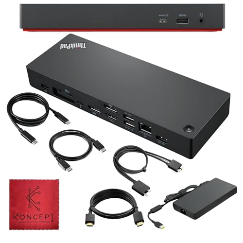 Image of 40B00300US Thinkpad Docking Station USB C - Supports 4K Display, Lenovo Thunderbolt 4 Dock with 300W, HDMI, DP & Thunderbolt Cables