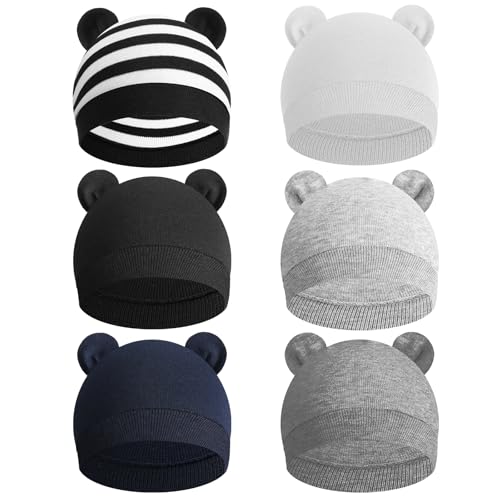FNANJWQ 6 Pcs Baby Newborn Bear Ears Hats, Newborn Toddler S