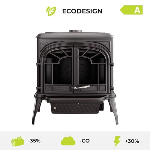 Freistehender Holzofen aus schwarzem Gusseisen - Premium Zeus S9 ECO – Bild 4