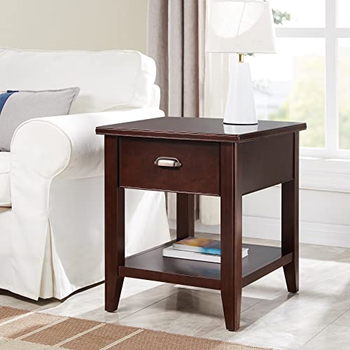 Image of Leick Home Laurent End Table, 24 inch, Chocolate Cherry