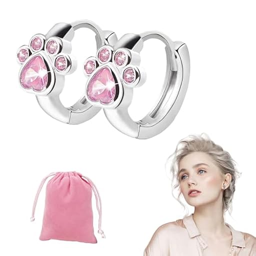 EUYKQNOI Mujer Plata de ley 925 Con Diseño huella Cristal Circonita,Regalo Ideal Aretes Aro Elegantes y Sofisticados Joyería de Moda,Kids Pendientes para niña Huella de perro Brillante Plata de ley | Ya disponible en tu tienda friki favorita! En mundofriki.es!