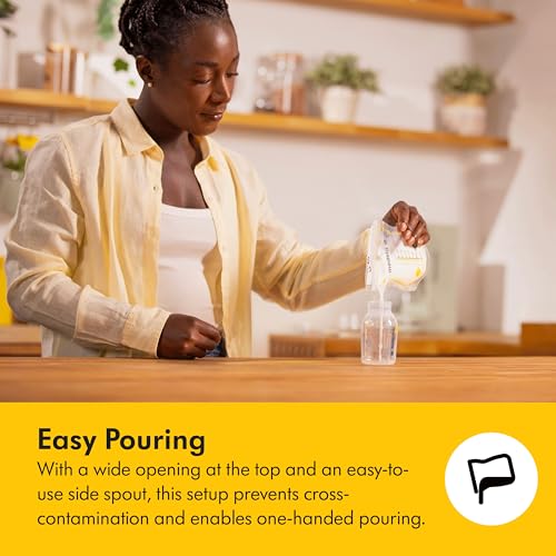 medela easy pour breastmilk storage bags 100 count 7oz210ml disposable leakproof fast freeze breast milk protection recyclable amp bpa free