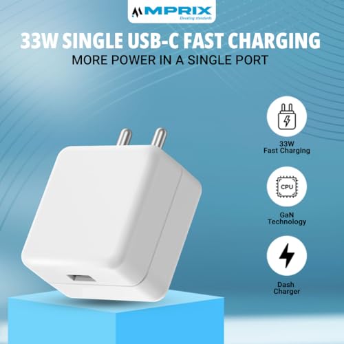 Image of 33W Fast Charger 4A - SuperVOOC, USB Type-A, Dart, WARP, Dash Adapter Compatible for Oneplus, Oppo,Realm & More - Rapid Charging, Compact Design, Travel-Friendly (Only Adapter)
