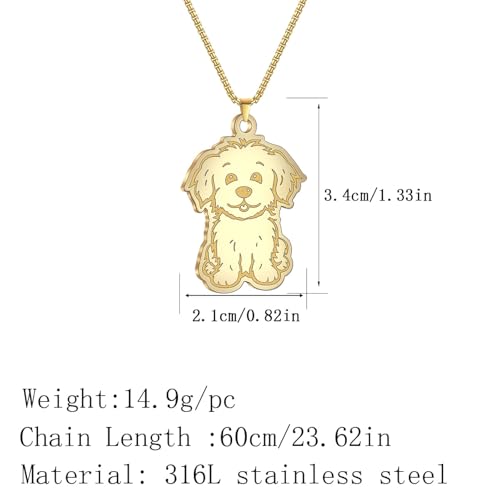 Collier pendentif chiot TABOJS en acier inoxydable style punk unisex - 4