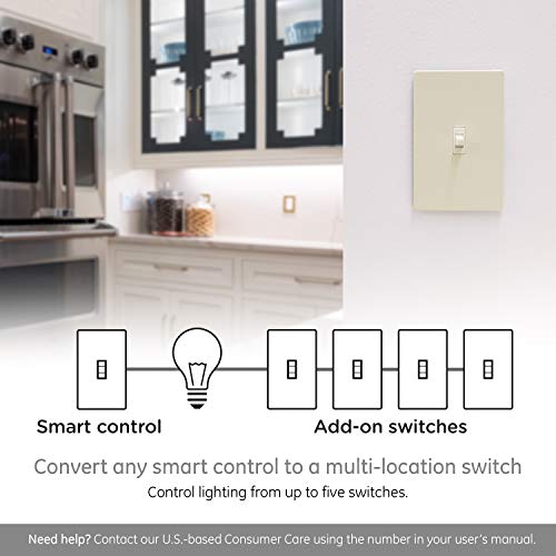 Image of Enbrighten Z-Wave Add-On Switch, Toggle, Light Almond, 1 Pack | Not for Standalone Use, Pair with other Enbrighten Z-Wave Switches for 3-Way Setup