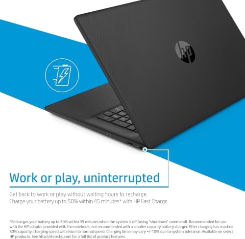 Image of HP 17 Laptop, 17.3 inch HD+ Non-Touch Display, i7-1335U, 32GB RAM, 1TB PCIe SSD, Wi-Fi 6 & Bluetooth 5.4, Numeric Keyboard, Windows 11 Home, Black
