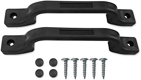 Camp'N -2 Piece- All Weather Plastic Grab Handle - Entry Door Assist Bar for RV, Trailer, Camper, Motor Home, Cargo Trailer, Boat-OEM Replacement (Black 2-Piece)