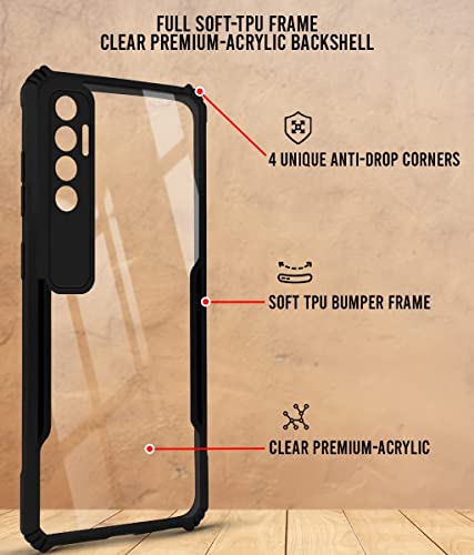 Image of Jkobi Back Cover Case for Tecno Spark 7 Pro (Crystal Glass Back | Camera Protection | Shockproof | Professional Black)